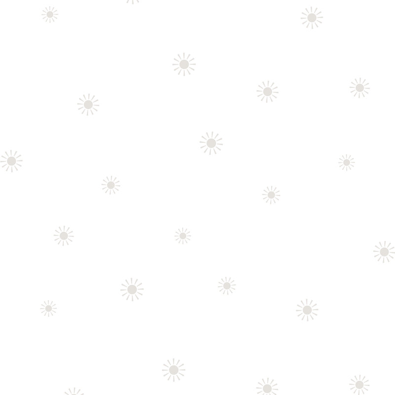 A white on white fabric with simple tossed suns. 