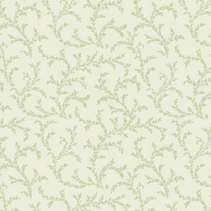 tonal leafy vine pattern on a light sage background