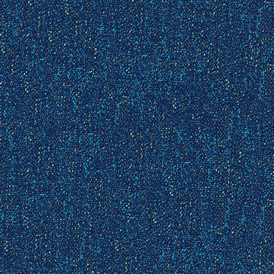 dark navy fabric with blue and green speckled texturing.