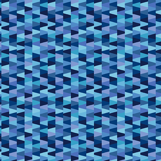 vertical columns of geometric triangles in shades of blue, teal, and periwinkle.