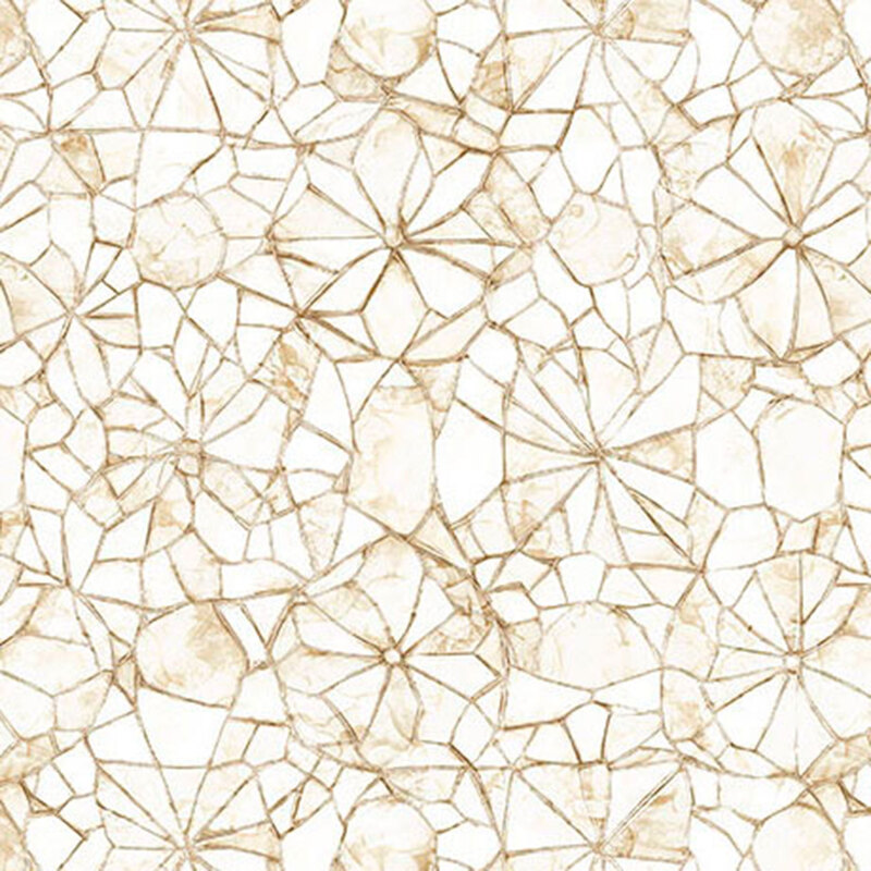 Cream fabric with an intricate mosaic design.