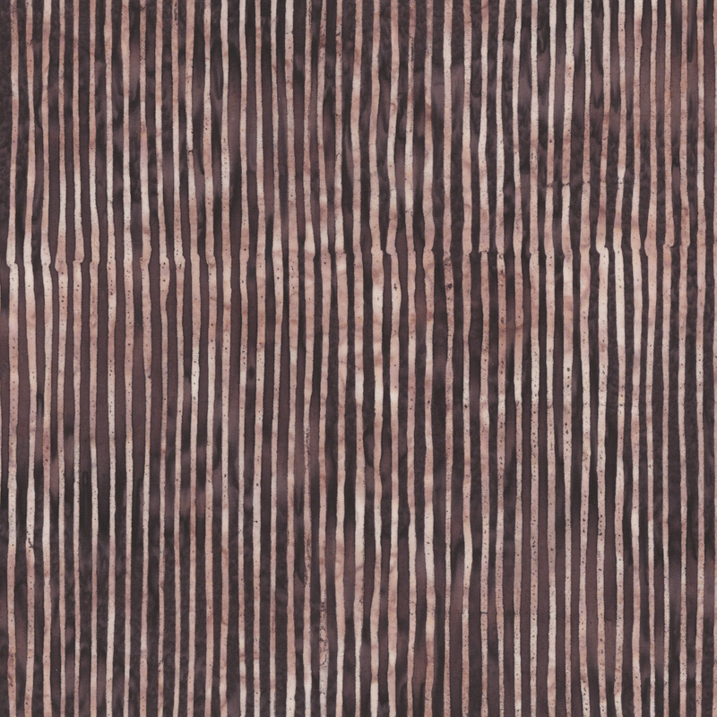 Brown and light tan striped batik fabric.