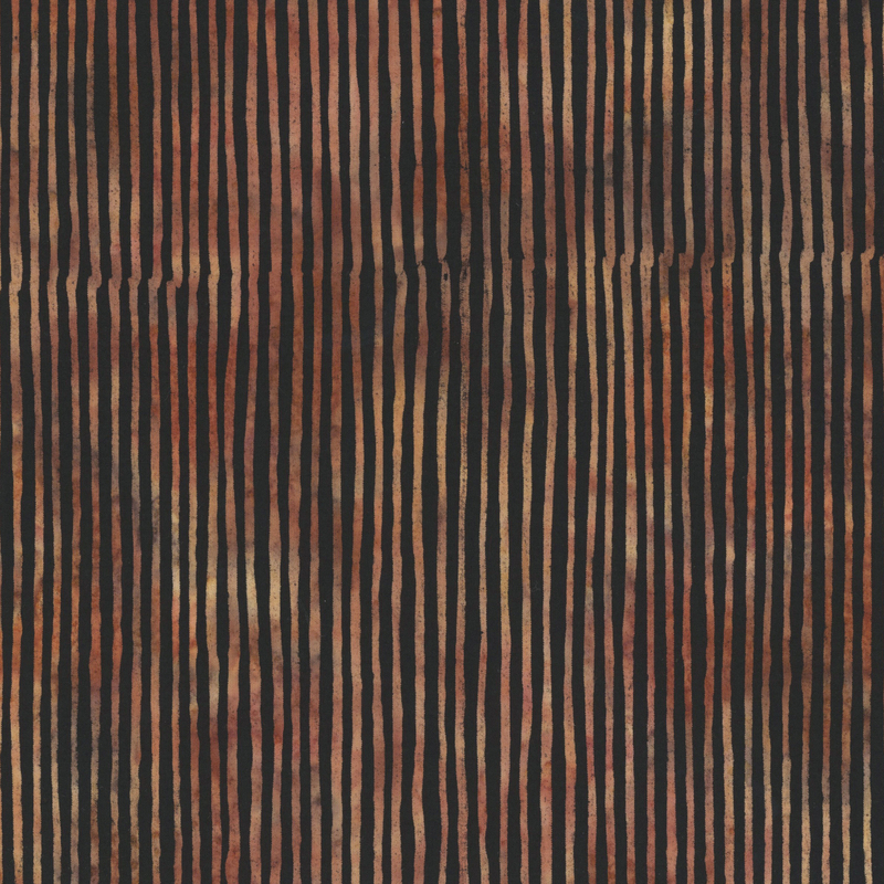 Brown earth-tone striped batik fabric.
