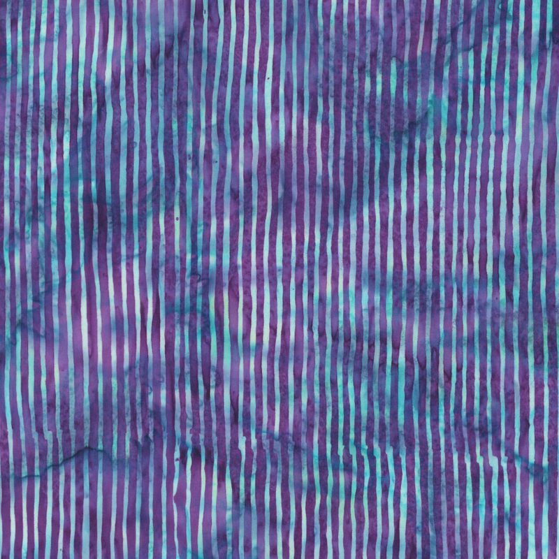 Ocean blue and purple striped batik fabric.