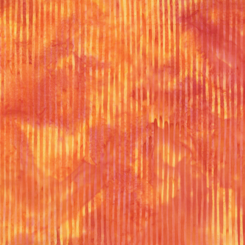 Orange and yellow-orange striped batik fabric.