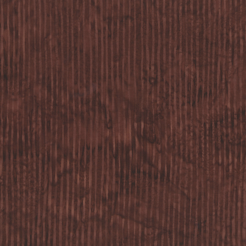 Dark chocolate brown striped batik fabric.