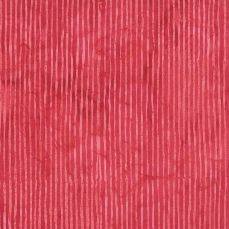 Bright red striped batik fabric. 