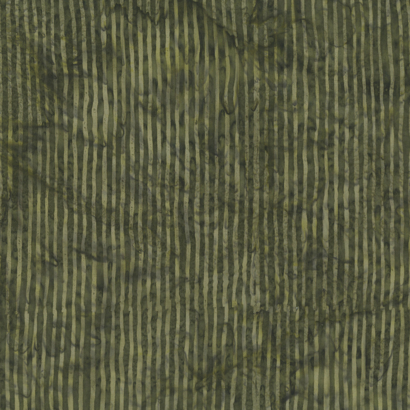 Olive green striped batik fabric.