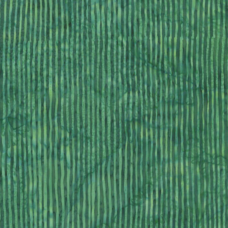 Emerald green striped batik fabric.