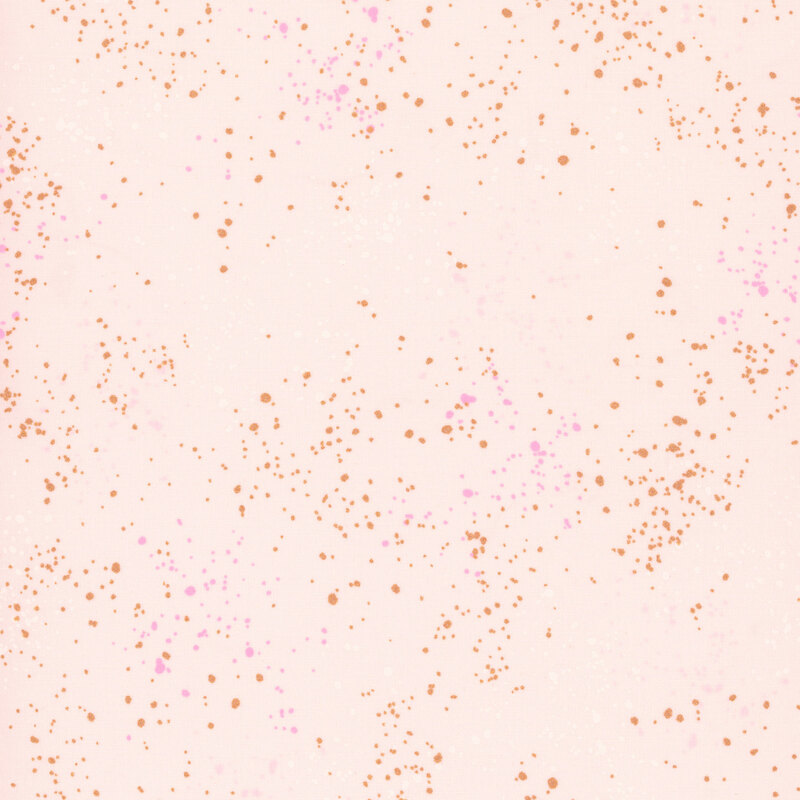 Pale pink fabric with natural metallic splatters of pink, white, and rose gold.