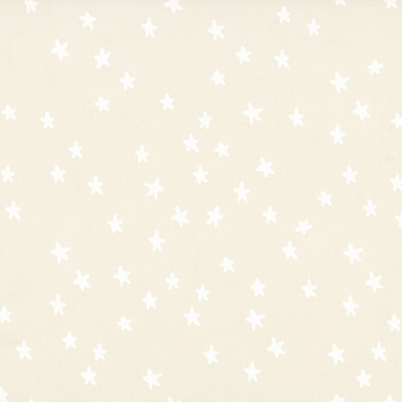 Cream fabric with a white star pattern.
