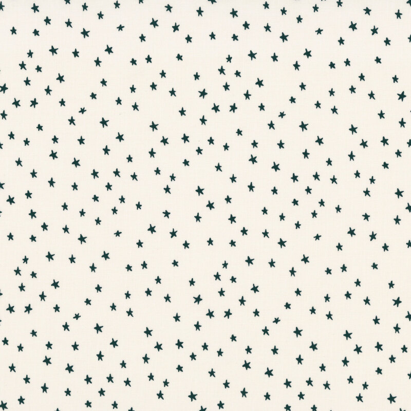 Pale cream fabric with a black mini star pattern.
