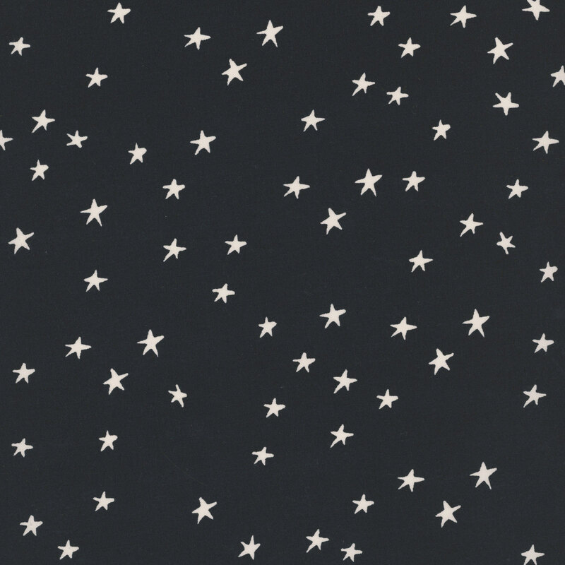 Black fabric with white stars