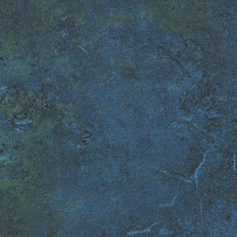 Dark teal and green mottled fabric with a softly textured surface that emulates the look of natural stone. 
