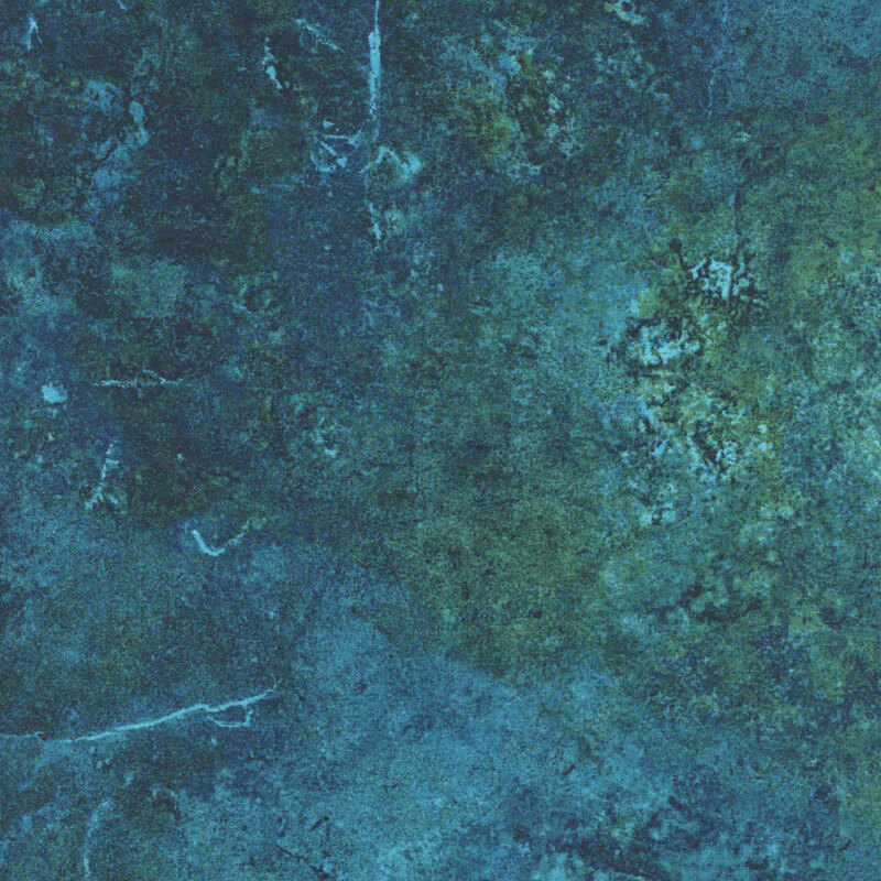Dark teal and green fabric with a softly textured surface that emulates the look of natural stone. 
