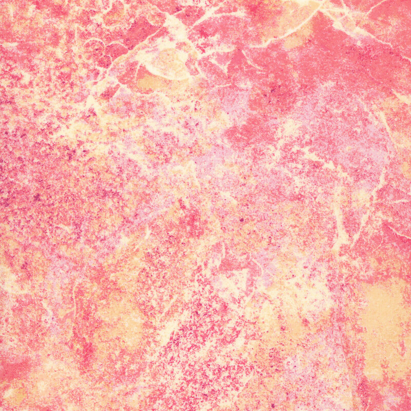 Watermelon and buff fabric with a softly textured surface that emulates the look of natural stone. 