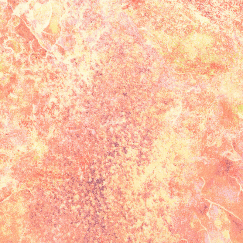 Peach and pale yellow fabric with a softly textured surface that emulates the look of natural stone. 