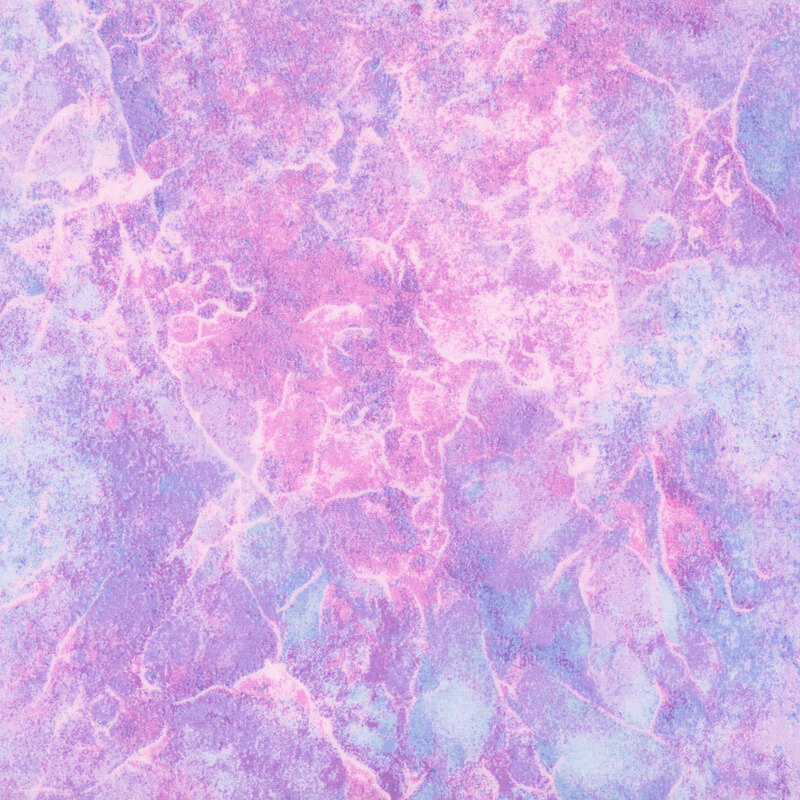 Lilac and lavender fabric with a softly textured surface that emulates the look of natural stone. 