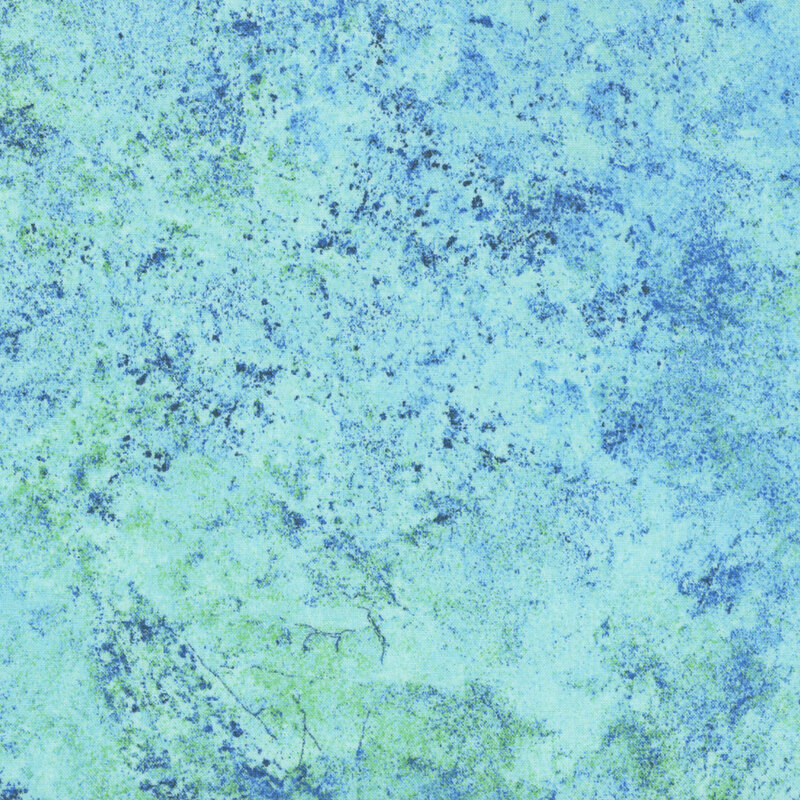 Bright aqua fabric with a blue and green textured surface that emulates the look of natural stone. 