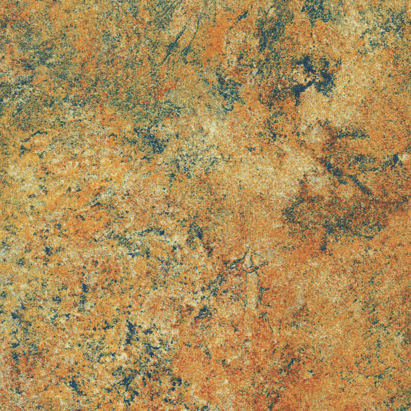ochre fabric with a dark teal textured surface that emulates the look of natural stone. 