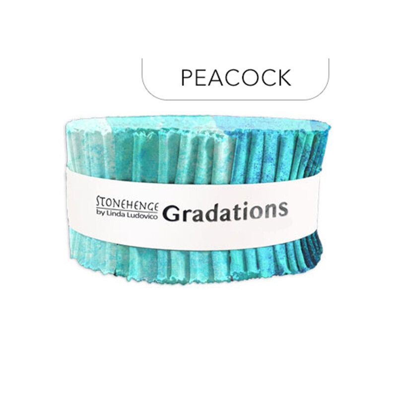 Stonehenge - Gradations 2.5" Strips Peacock, isolated on a white background. 