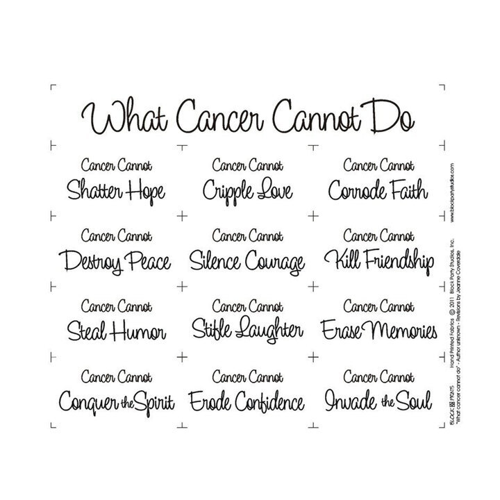 Digital version of the full What Cancer Cannot Do panel, featuring 12 square designs