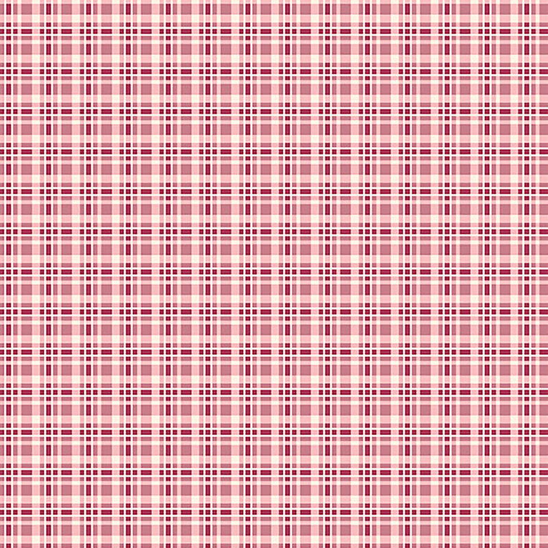 Dark pink and cream plaid fabric.