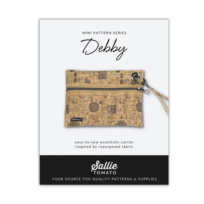 Front cover of pattern showing the completed Debby bag, staged on a white background.