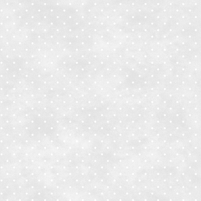 Mottled cloud gray fabric with small white polka dot pattern.