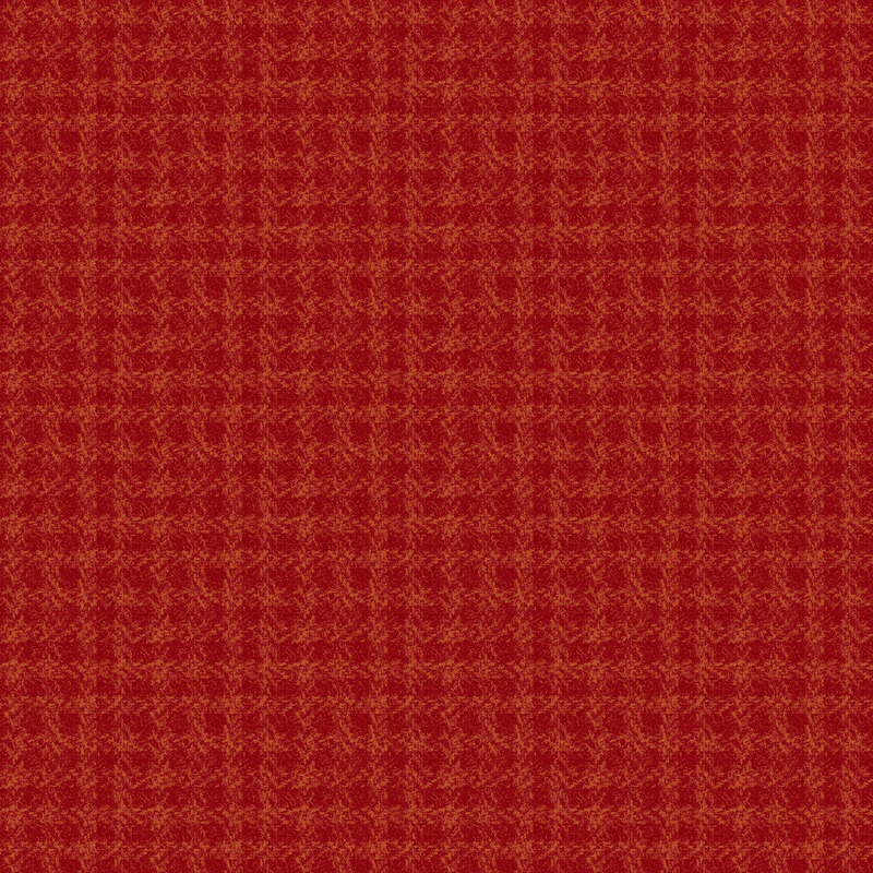 Tonal textured red gingham fabric.