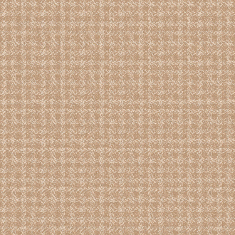 Tonal textured tan gingham fabric.