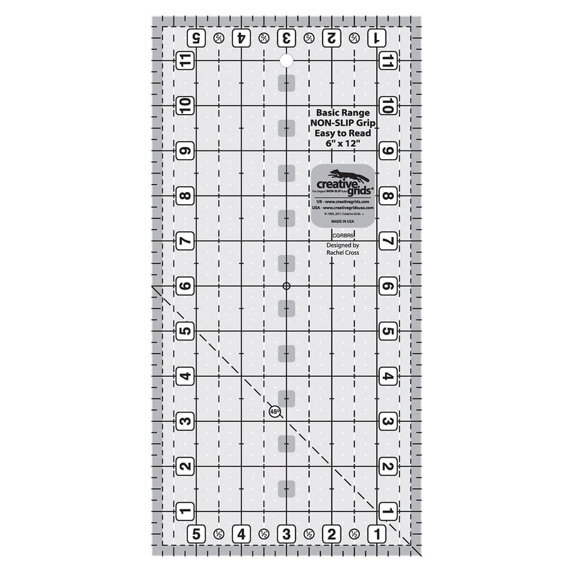 Creative Grids - 6" x 12" Ruler isolated on a white background.