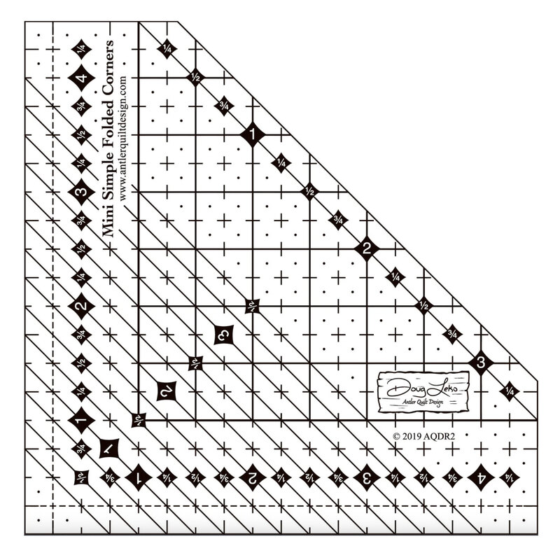 A digital mockup of the mini simple folded corners ruler isolated on a white background. 