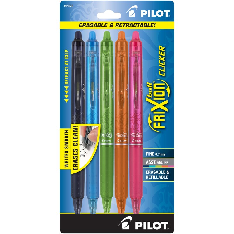 Frixion Clicker Pen Assortment - .7mm 5pk