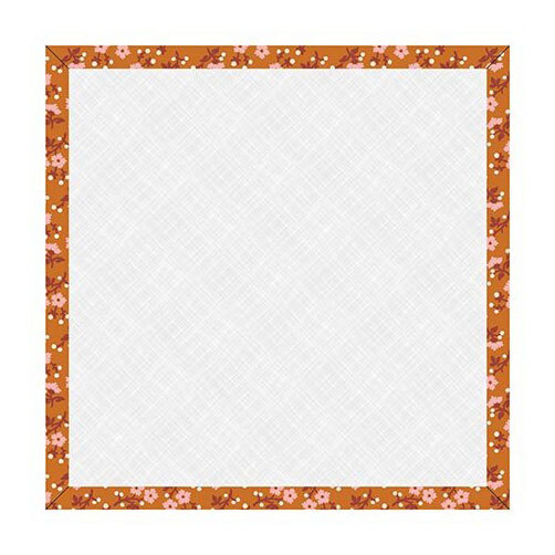 A square design board with a dark orange floral border, isolated on a white background.