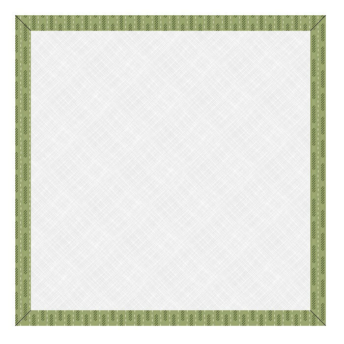 A square design board with a olive green dashed border, isolated on a white background.