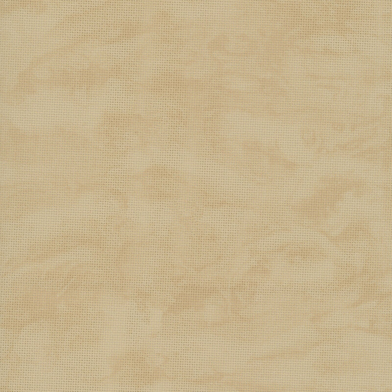 Scanned swatch of the Vintage Country Mocha 20 Count Aida Cross Stitch Cloth, showing tan color with marbling.