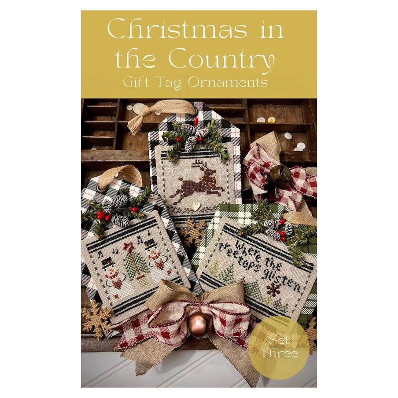 front cover of the Christmas in the Country Gift Tag Ornaments - Set Three pattern
