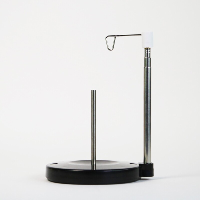 A shot of the Thread Stand in its lowest position, isolated on a white background.