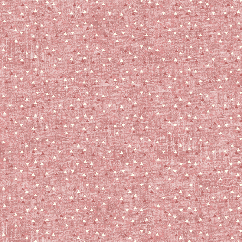 Textured dusty rose fabric with white and rose-colored flipped triangles.