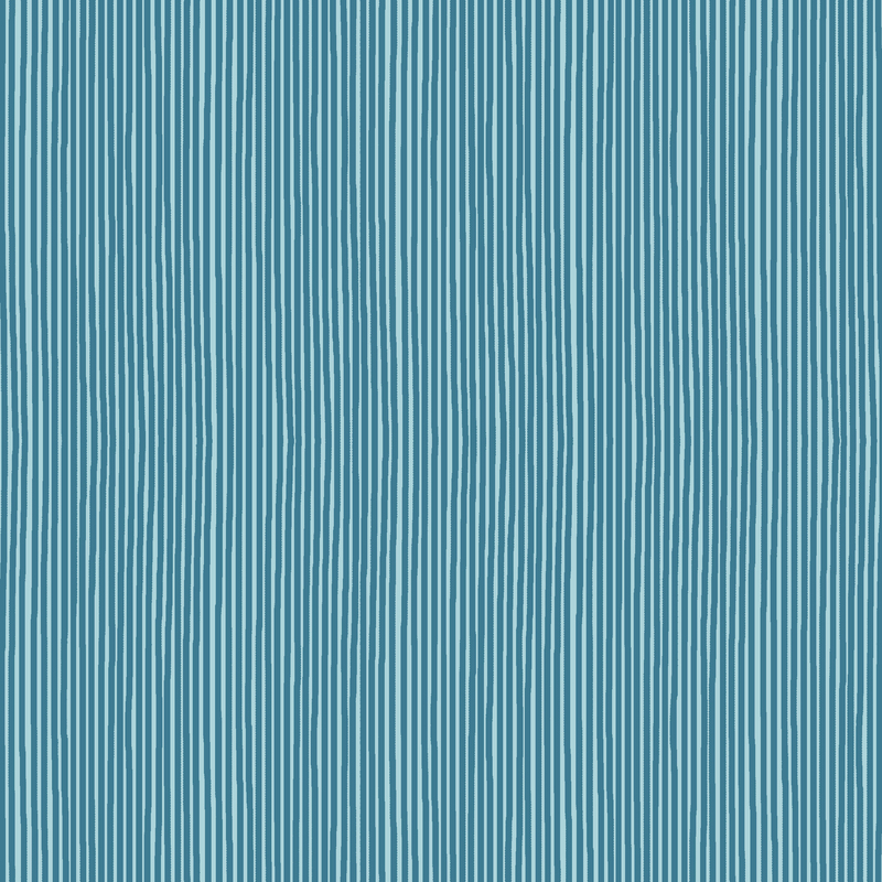 Dark cerulean blue fabric with a natural, tonal striped pattern.