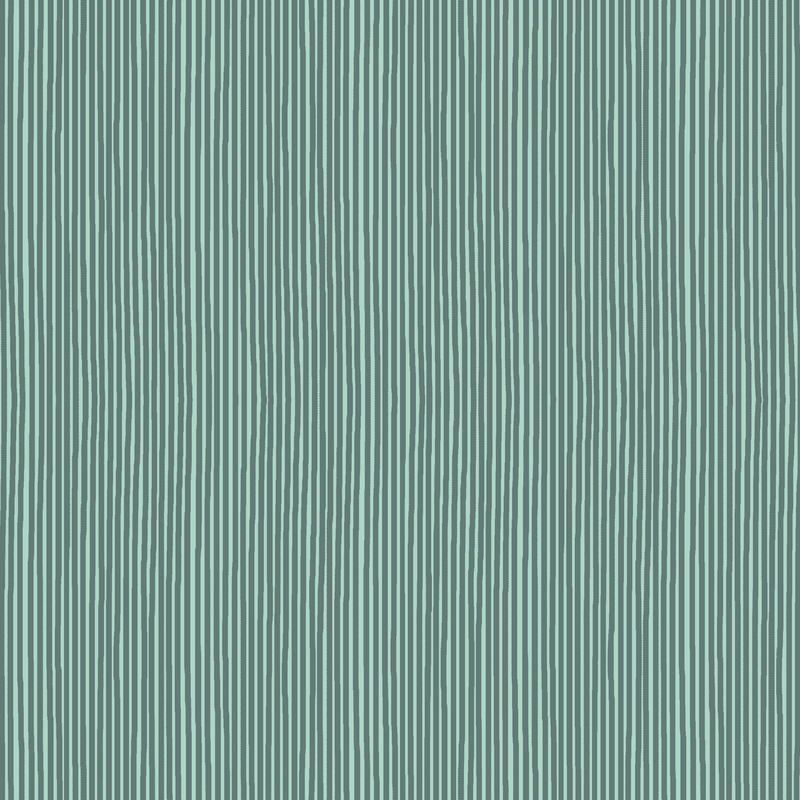 Faded aqua and Xanadu green fabric with a natural striped pattern.