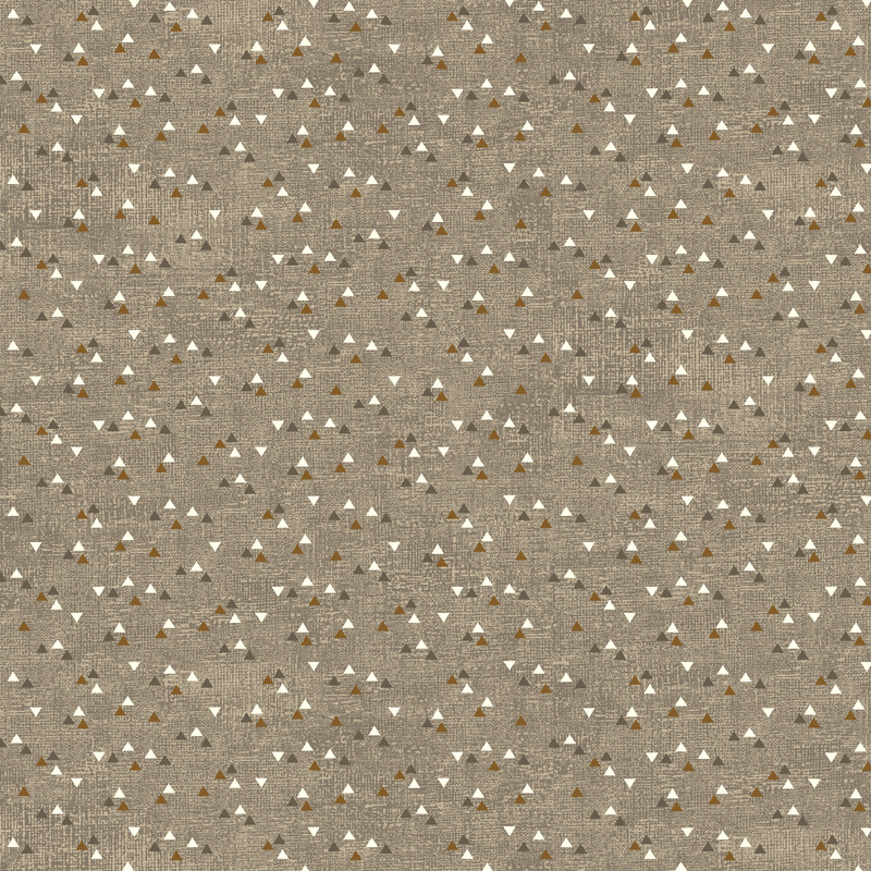 Textured mushroom brown fabric with white and brown flipped triangles.