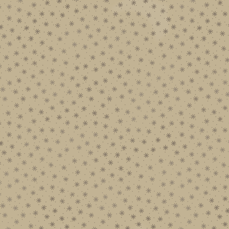 Mushroom brown fabric with a scattered design of stylized stars and small dots.