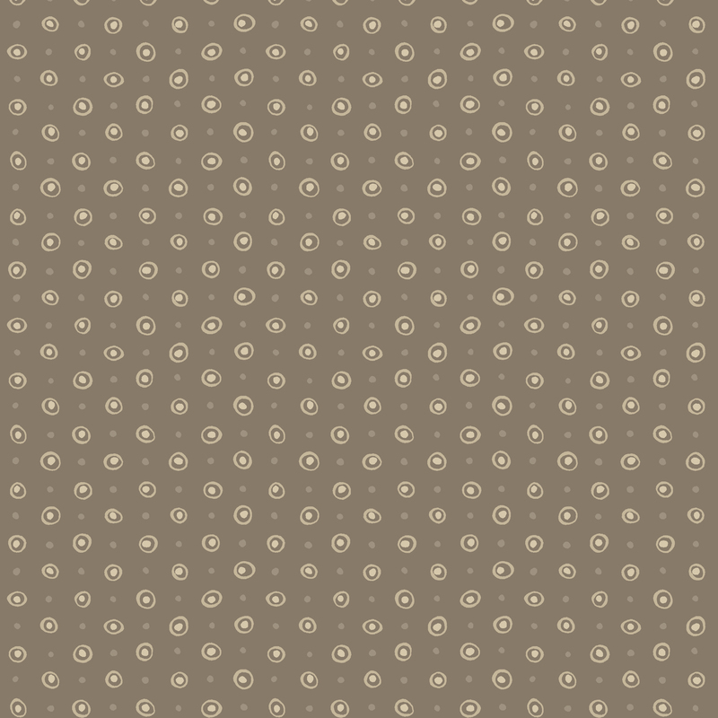 Mushroom brown fabric with a simple yet refined pattern of natural dots and circles.