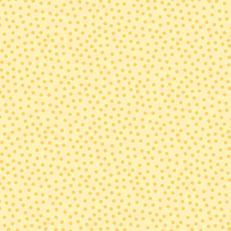 Light yellow fabric with a scattered design of dandelion yellow dots.