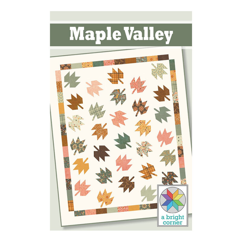 Maple Valley quilt pattern showing a tossed pattern of falling maple leaves.