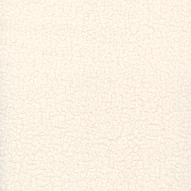 Ivory fabric swatch with a sherpa texture in ivory.