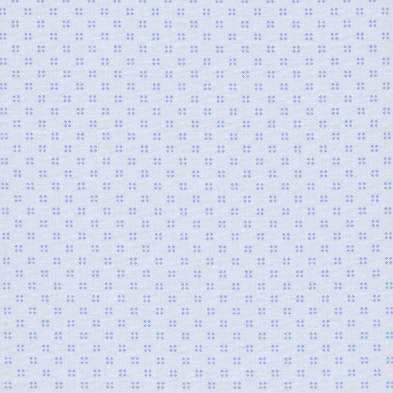 repeating pattern of tonal floral motifs on a powder blue background.
