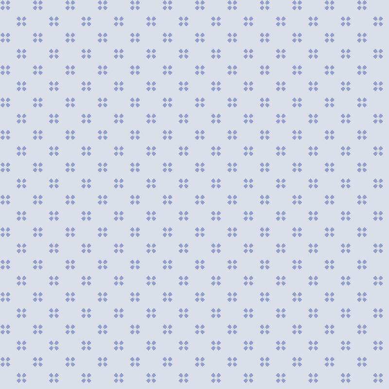 repeating pattern of tonal floral motifs on a powder blue background.